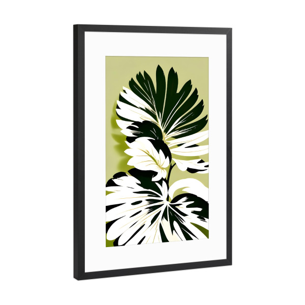 Poster mit Rahmen Schwarz (Metallic) "Ungeheuerlich" artboxONE - Floral