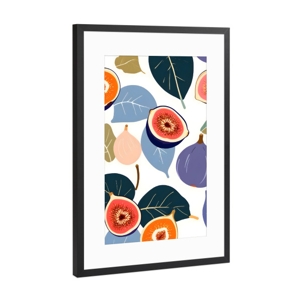 Poster mit Rahmen Schwarz (Metallic) "Fig Bohème" artboxONE - Floral