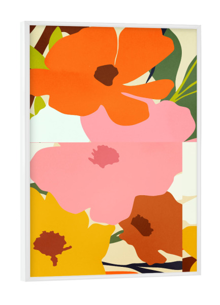 Poster mit weißem Rahmen "Hallo Frühlingsblumen" artboxONE - Floral
