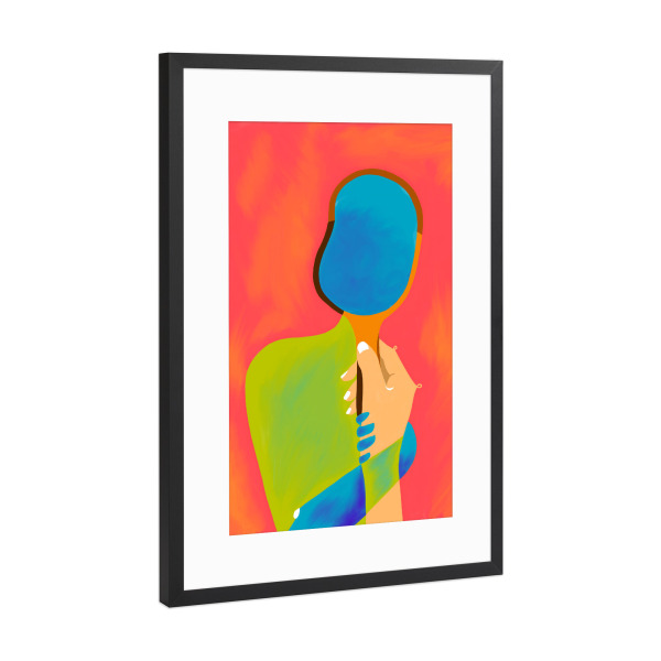 Poster mit Rahmen Schwarz (Metallic) "The One To Hold a Mirror Up To Me" artboxONE - Abstrakt