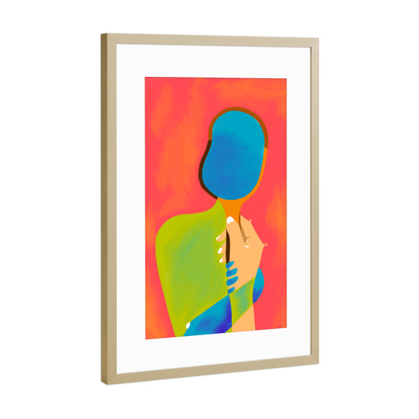 Poster mit Rahmen Gold "The One To Hold a Mirror Up To Me" artboxONE - Abstrakt