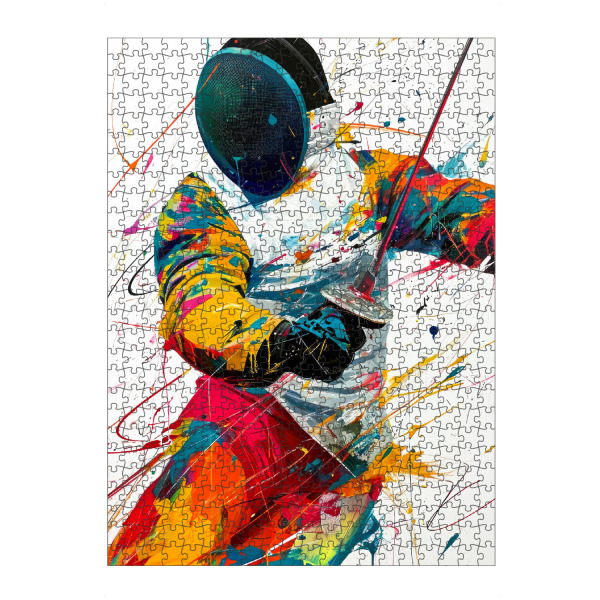 artboxONE Puzzle "Fechtsportkunst D" artboxONE - Sport,Sport / Motivation - Fechten,Fechter,Zaun,Sport,Aquarell,Kämpfer - Bild fechten