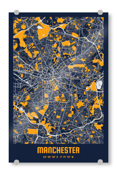 Acrylglasbild "Manchester City" artboxONE - Städte / Weitere,Kartografie