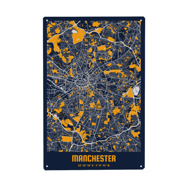 Holzbild "Manchester City" artboxONE - Städte / Weitere,Kartografie