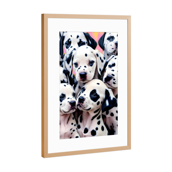 Poster mit Rahmen Kupfer "Dalmatinische Liebe" artboxONE - Für Kinder,Tiere