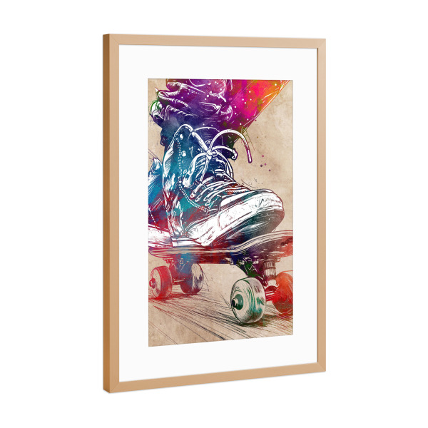 Poster mit Rahmen Kupfer "Skateboarder Sportkunst G" artboxONE - Sport,Sport / Motivation - Skaten,Skateboard,Skater,Skateboarden,Skateboarder,Sport