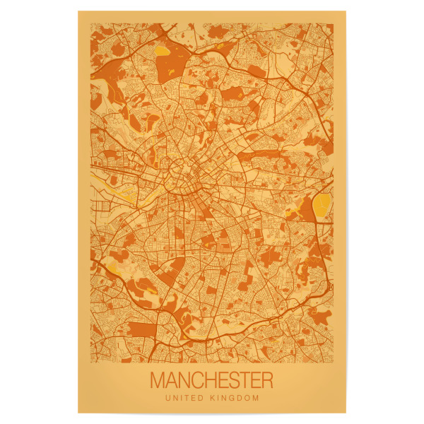 Poster 30x20 cm "City von Manchester" artboxONE - Städte / Weitere,Kartografie