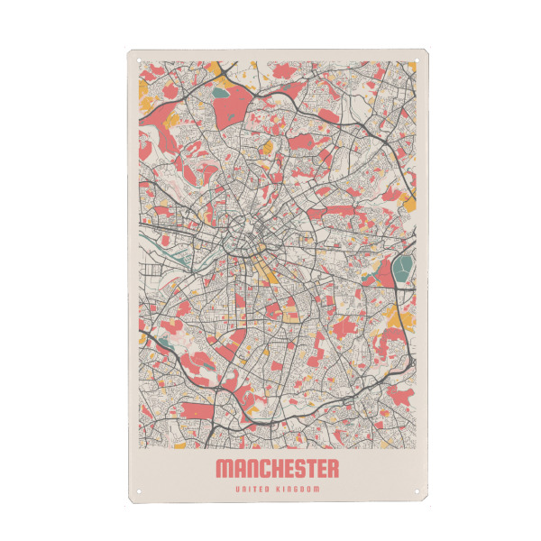 Holzbild "Manchester Stadt" artboxONE - Städte / Weitere,Kartografie