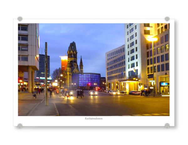 Acrylglasbild "Auf'm Kudamm bei Nacht" artboxONE - Städte,Städte / Berlin,Reise,Architektur,Reise / Länder
