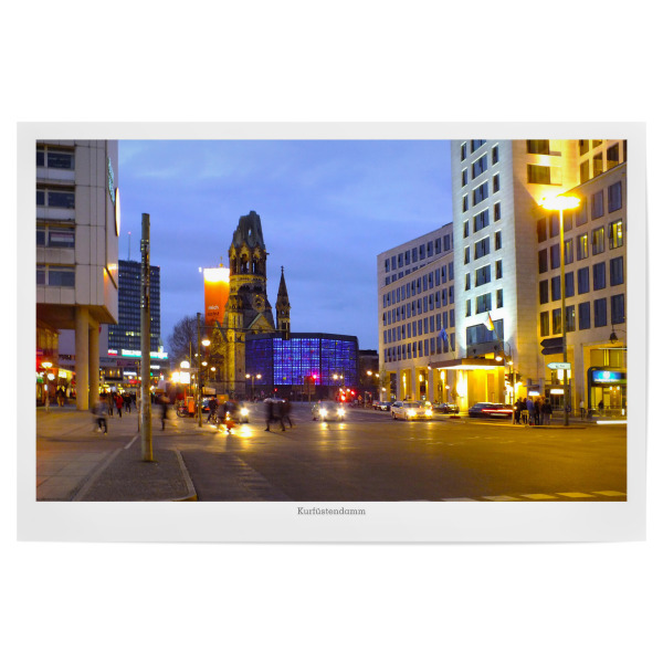 Poster "Auf'm Kudamm bei Nacht" artboxONE - Städte,Städte / Berlin,Reise,Architektur,Reise / Länder