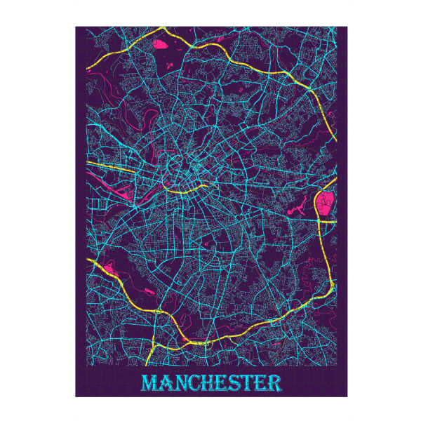 artboxONE Puzzle "Map Plan Manchester" artboxONE - Städte / Weitere,Kartografie