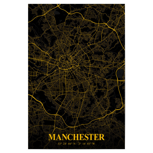 Poster 30x20 cm "City Map Manchester" artboxONE - Städte / Weitere,Kartografie