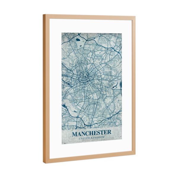 Poster mit Rahmen Kupfer "Manchester Vintage" artboxONE - Städte / Weitere