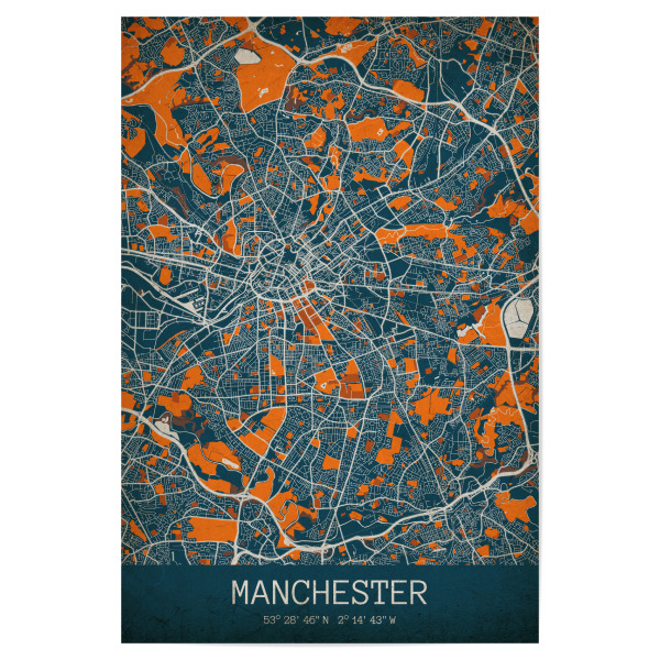 Poster 30x20 cm "Manchester Vintage Map" artboxONE - Städte / Weitere,Kartografie