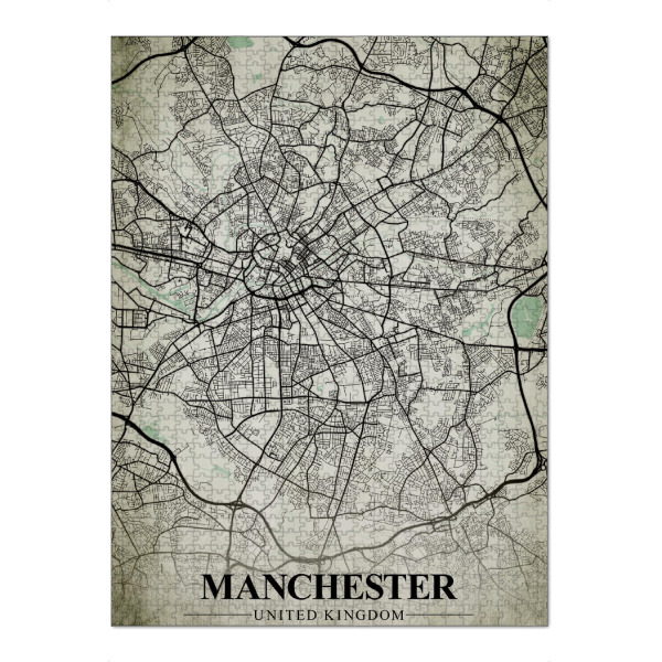 Puzzle Ravensburger "Manchester Vintage CityMap" artboxONE - Städte / Weitere,Kartografie