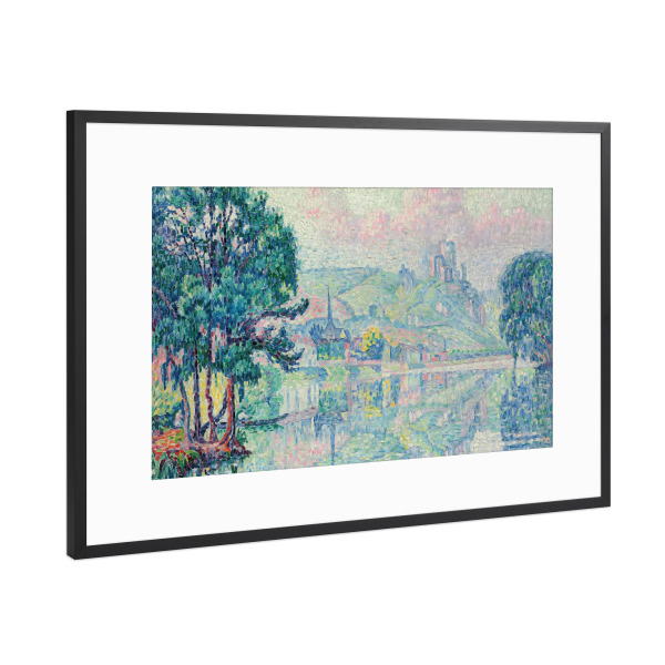 Poster mit Rahmen Schwarz (Metallic) "Les Andelys" artboxONE - Natur,Reise,Reise / Länder