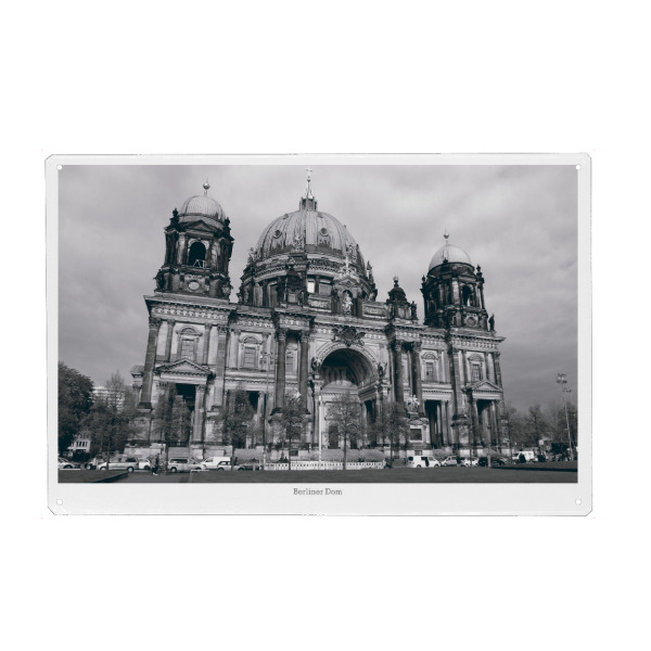 Metall Poster "Der Berliner Dom" artboxONE - Städte / Berlin,Reise,Schwarzweiß,Architektur,Reise / Länder