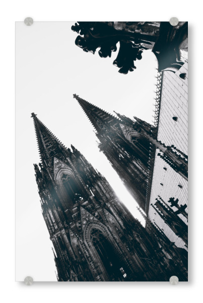 Acrylglasbild "Der Kölner Dom in schwarzweiß" artboxONE - Städte / Köln,Reise,Schwarzweiß,Reise / Länder