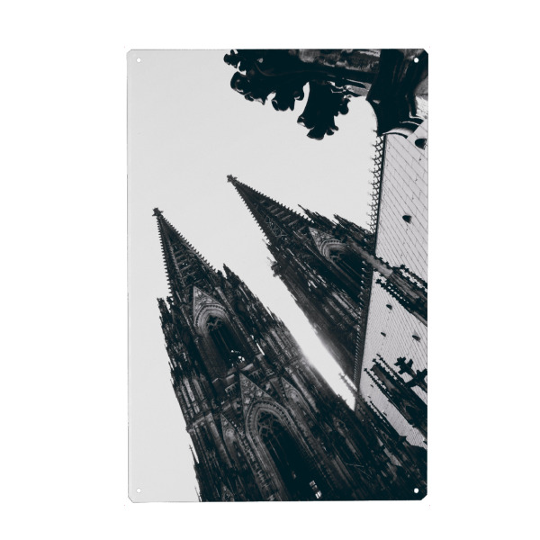 Metall Poster "Der Kölner Dom in schwarzweiß" artboxONE - Städte / Köln,Reise,Schwarzweiß,Reise / Länder