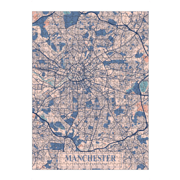 Puzzle Ravensburger "Manchester Stadt Map" artboxONE - Städte / Weitere,Kartografie