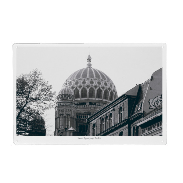 Holzbild "Neue Synagoge in Berlin" artboxONE - Städte / Berlin,Reise,Schwarzweiß,Architektur,Reise / Länder
