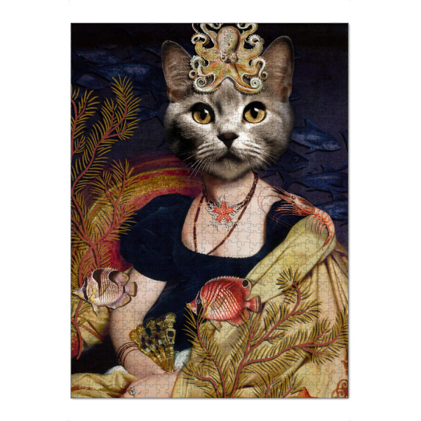 Puzzle Ravensburger "Katze "Königin des Ozeans" artboxONE - Natur,Tiere,Unterwasser,Fiktion