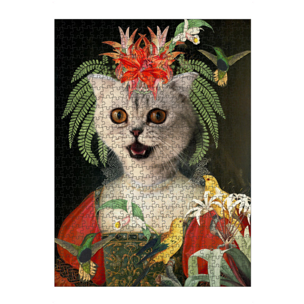 Puzzle Ravensburger "Katze mit Vogelfreunden" artboxONE - Natur,Floral,Tiere,Lustig
