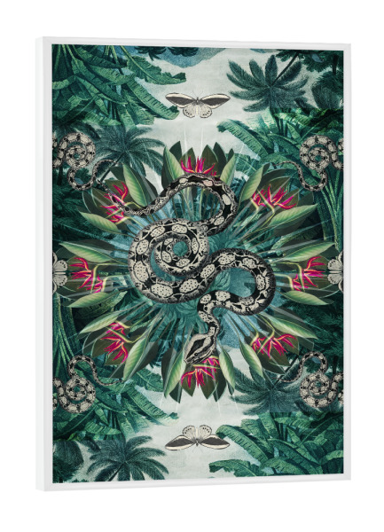 Poster mit weißem Rahmen "Tropical Snake Mandala" artboxONE - Natur,Floral,Tiere,Reise / Afrika,Reise / Asien