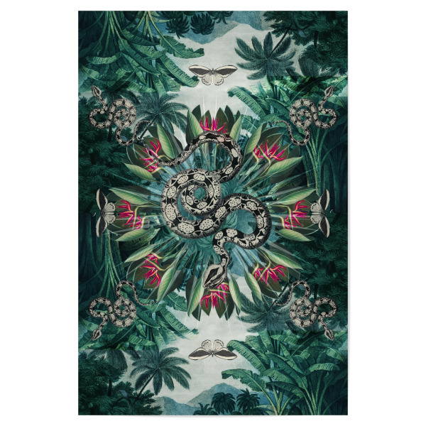 Poster 30x20 cm "Tropical Snake Mandala" artboxONE - Natur,Floral,Tiere,Reise / Afrika,Reise / Asien