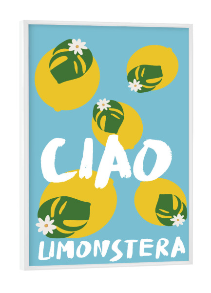 Poster mit weißem Rahmen "Ciao Limonstera" artboxONE - Natur,Reise,Essen & Trinken / Obst & Gemüse