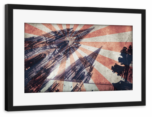 Poster mit Rahmen schwarz "Köln Vintage Style" artboxONE - Städte / Köln,Reise,Architektur,Reise / Länder