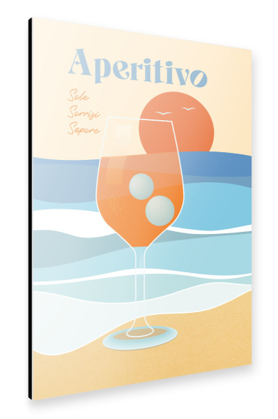 Alu-Dibond "Aperitif am Meer" 30x20 cm artboxONE