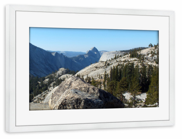 Poster mit Rahmen weiß "Yosemite Bergwelt" artboxONE - Natur,Reise,Reise / Länder