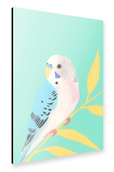Alu-Dibond "Wellensittich Liebhaber" 30x20 cm artboxONE
