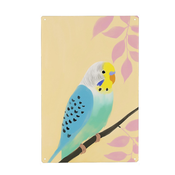 Holzbild "Wellensittich Pastell Traum" artboxONE - Natur,Tiere,Abstrakt