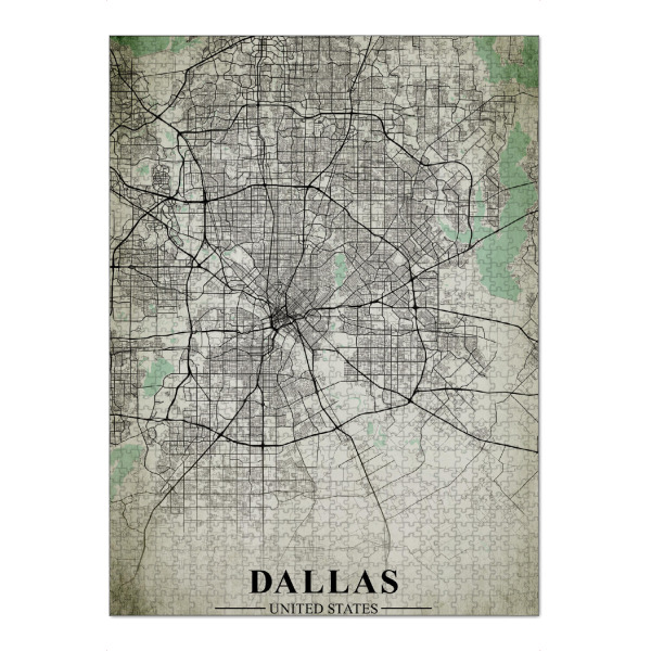 Puzzle Ravensburger "Dallas Vintage CityMap" artboxONE - Städte / Weitere,Kartografie