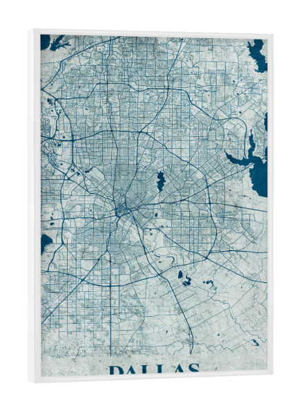 Poster mit weißem Rahmen "Vintage City Dallas" artboxONE - Städte / Weitere,Kartografie