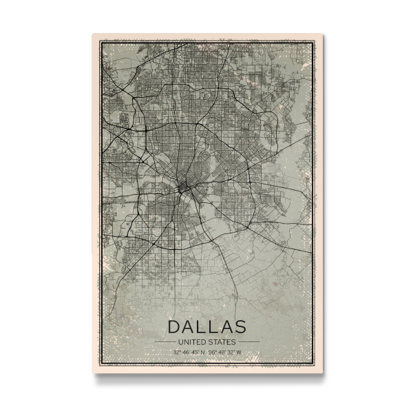 Galerie-Print "Dallas Retro Map" 30x20 cm artboxONE