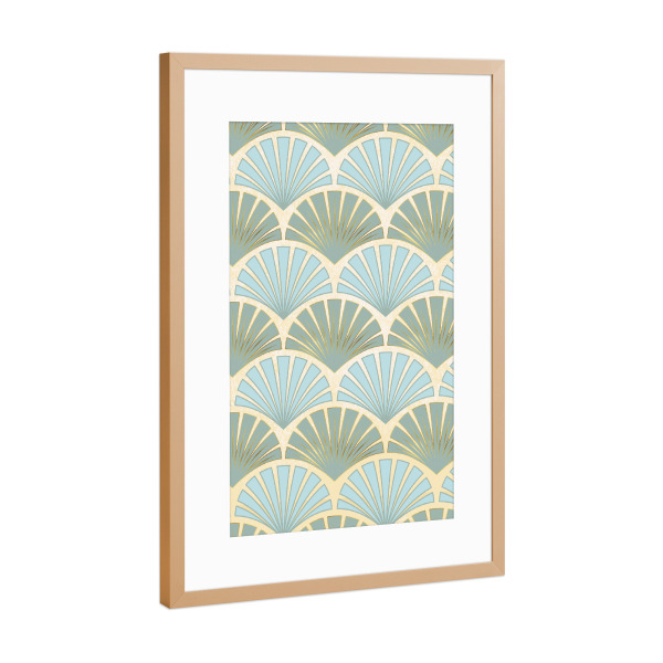 Poster mit Rahmen Kupfer "Muscheln à la Art Deco" artboxONE - Abstrakt,Reise / Strand und Meer,Fashion