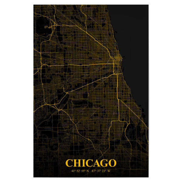 Poster 30x20 cm "Chicago Stadtplan" artboxONE - Städte / Chicago,Kartografie