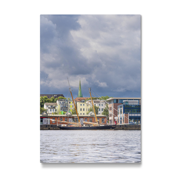 Galerie-Print "Warnow, Segelschiff und Kirchturm" 30x20 cm artboxONE