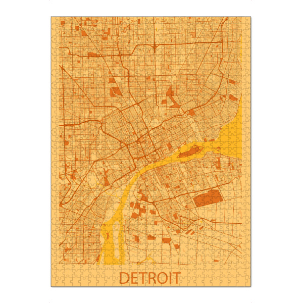 Puzzle Ravensburger "Stadt Map Detroit" artboxONE - Städte / Weitere,Kartografie