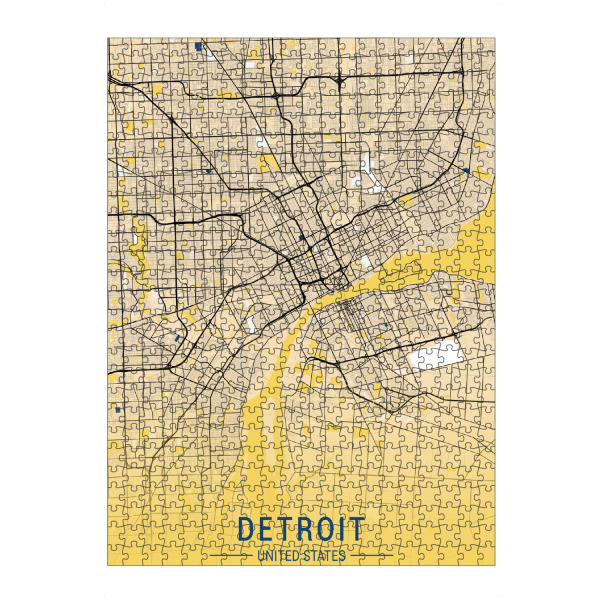 artboxONE Puzzle "Stadt Detroit Map" artboxONE - Städte / Weitere,Kartografie