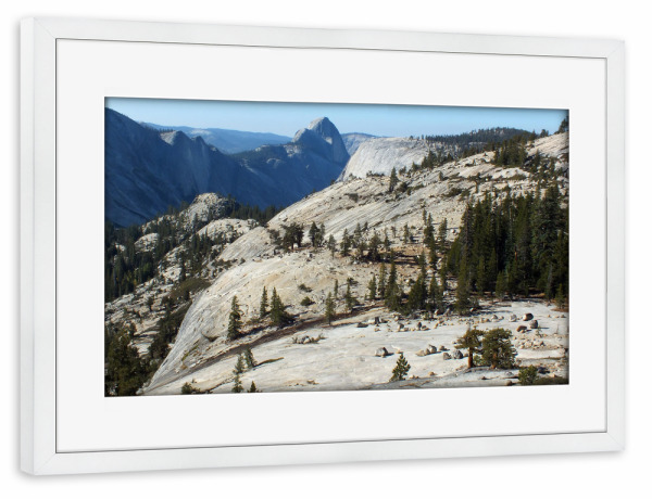 Poster mit Rahmen weiß "Yosemites Bergwelt" artboxONE - Natur,Reise,Reise / Länder