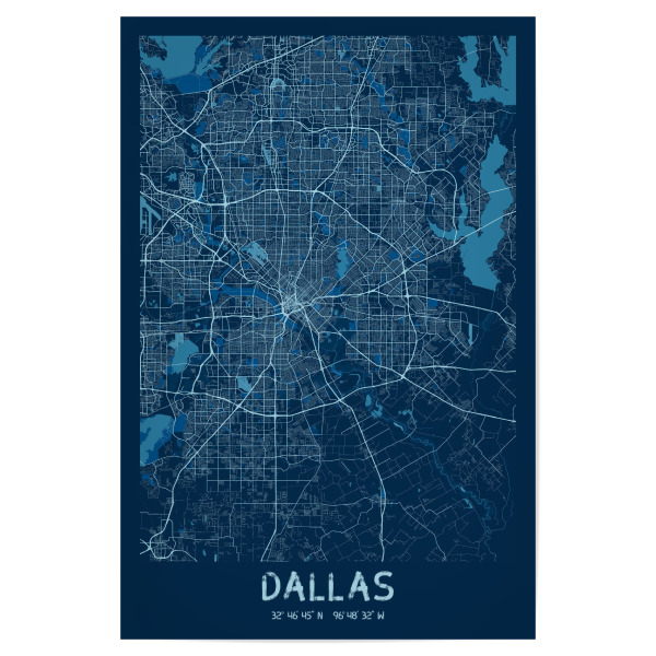 Poster "Stadtplan Dallas" artboxONE - Städte / Weitere,Kartografie