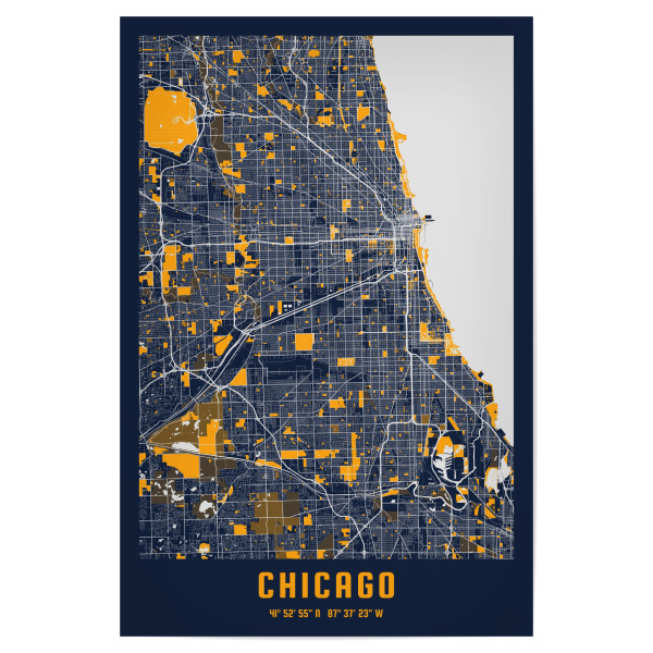 Poster 30x20 cm "Chicago City" artboxONE - Städte / Chicago,Kartografie
