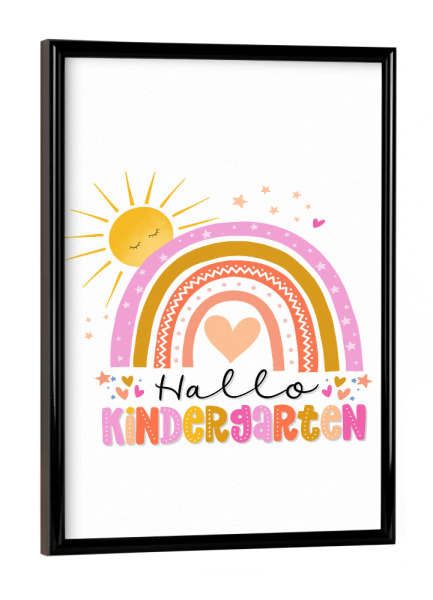 Poster mit schwarzem Rahmen "Kindergarten-Kind" artboxONE - Typografie,Für Kinder,Lustig