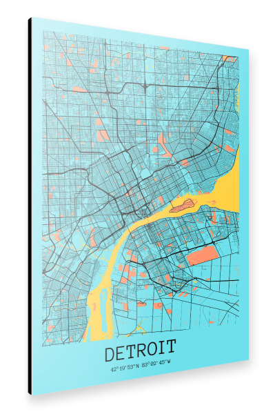 Alu-Dibond "Detroit Stadt" 30x20 cm artboxONE