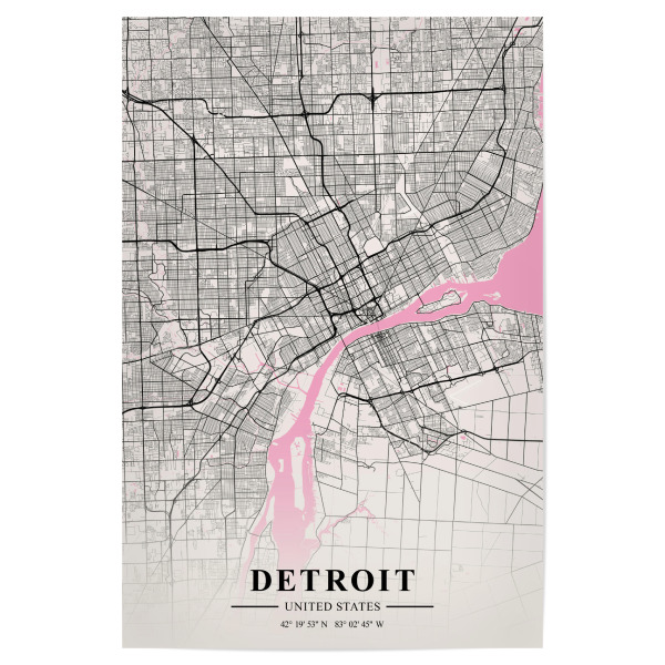 Poster 30x20 cm "Stadt Detroit" artboxONE - Städte / Weitere,Kartografie