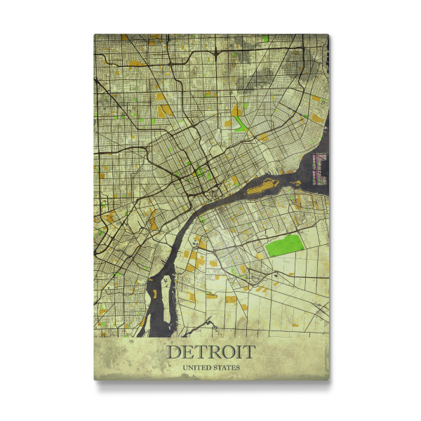 Galerie-Print "Detroit Vintage City Map" 30x20 cm artboxONE